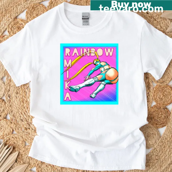 Rainbow Mika abstract graphic t-shirt