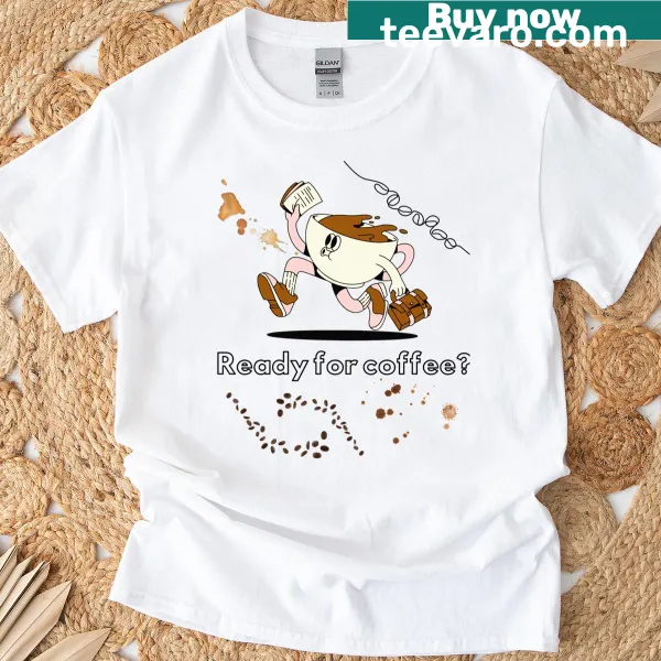 Cute coffee cup illustration T-shirt with a smiling design