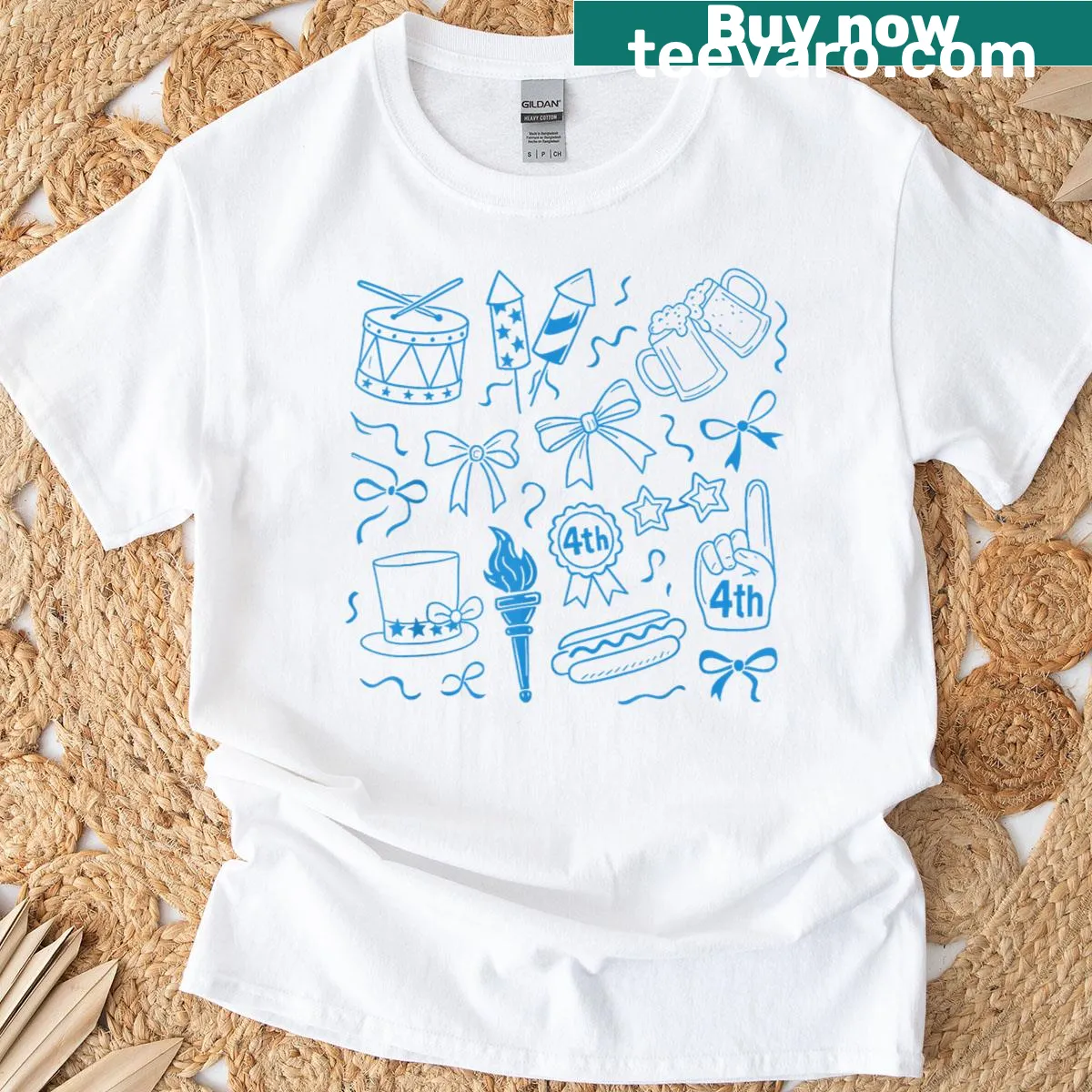Girly Retro America Coquette T-shirt for 4th Of July celebrations — on a men's t-shirt