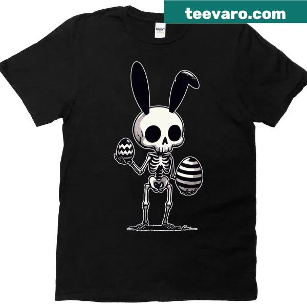 Cartoon skeleton bunny design for a funny Easter shirt
