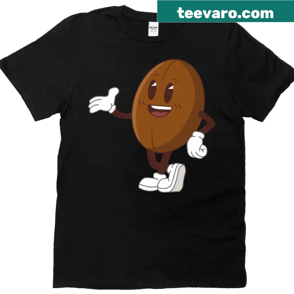 Oversized t-shirt with a smiling coffee bean graphic