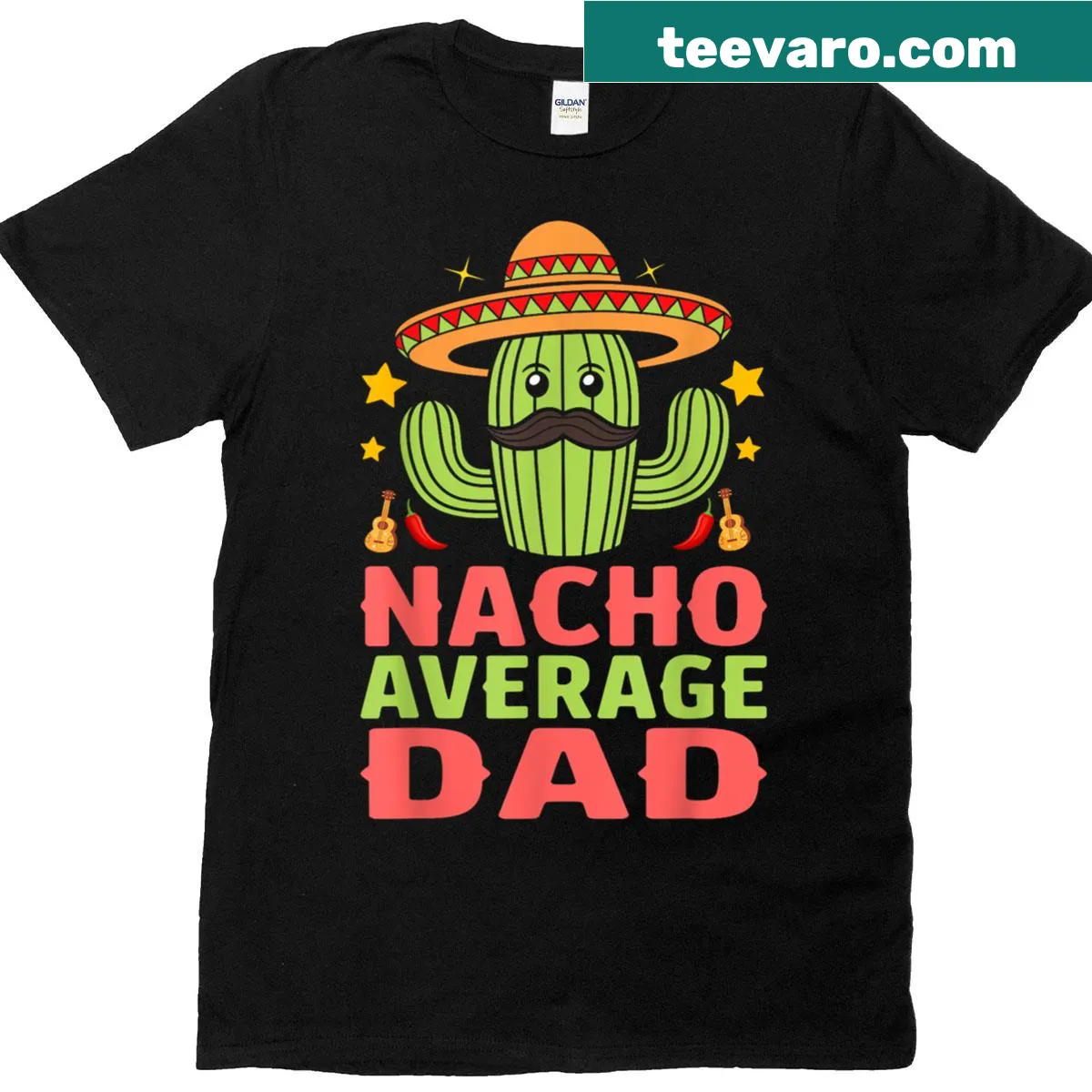 Funny Cinco de Mayo T-shirt with nacho average dad slogan — on a men's t-shirt