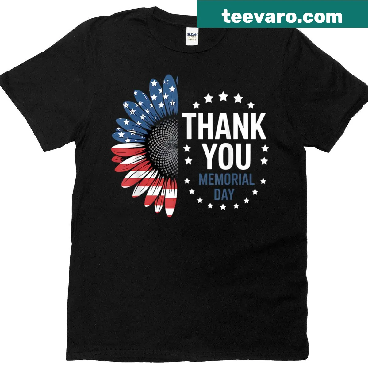 T-shirt with the phrase 'Thank You' for Memorial Day and Fourth of July — on a men's t-shirt