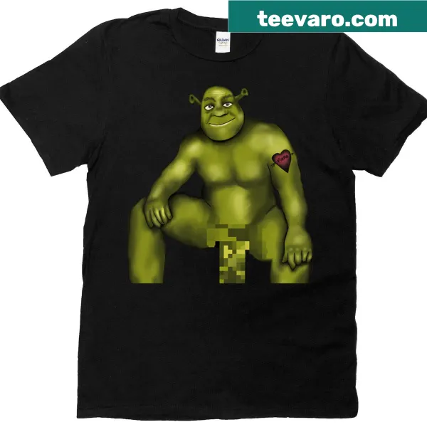 Playful cartoon design of a Thicc Boy Shrek on a t-shirt