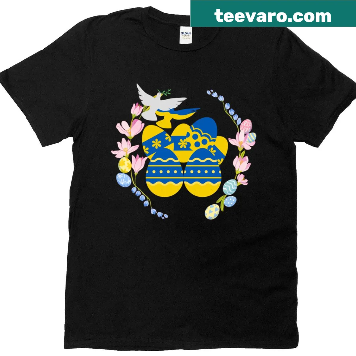 Illustrative design celebrating Ukrainian Easter on a t-shirt — on a men's t-shirt