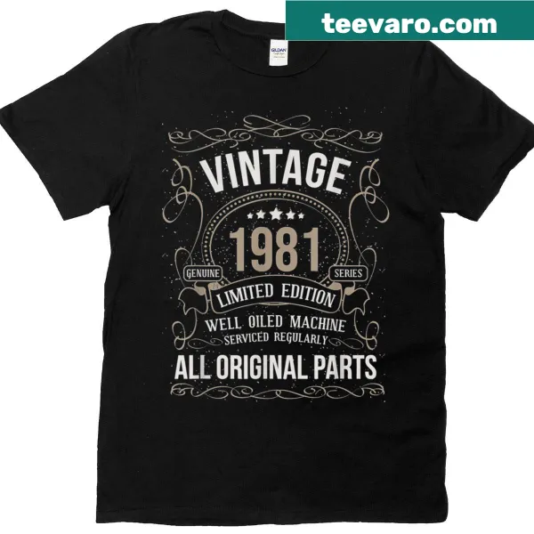 Vintage 1981 T-shirt with humorous 'All Original Parts' slogan