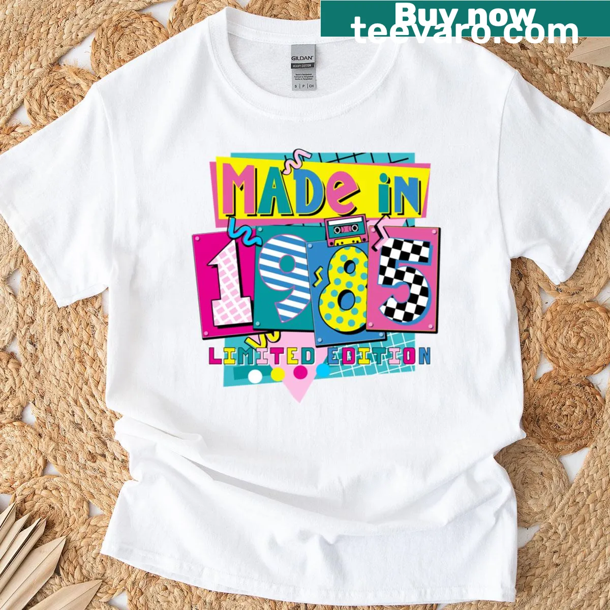 Vintage 1985 typography design on T-shirt — on a men's t-shirt