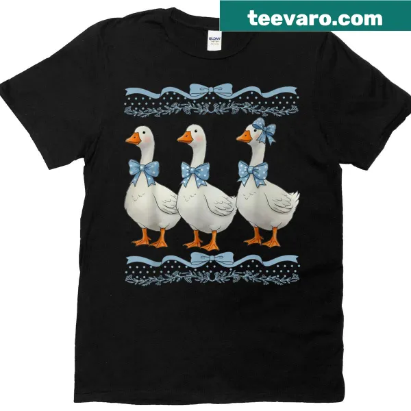 Funny mama goose t-shirt with a coquette bow in vintage style