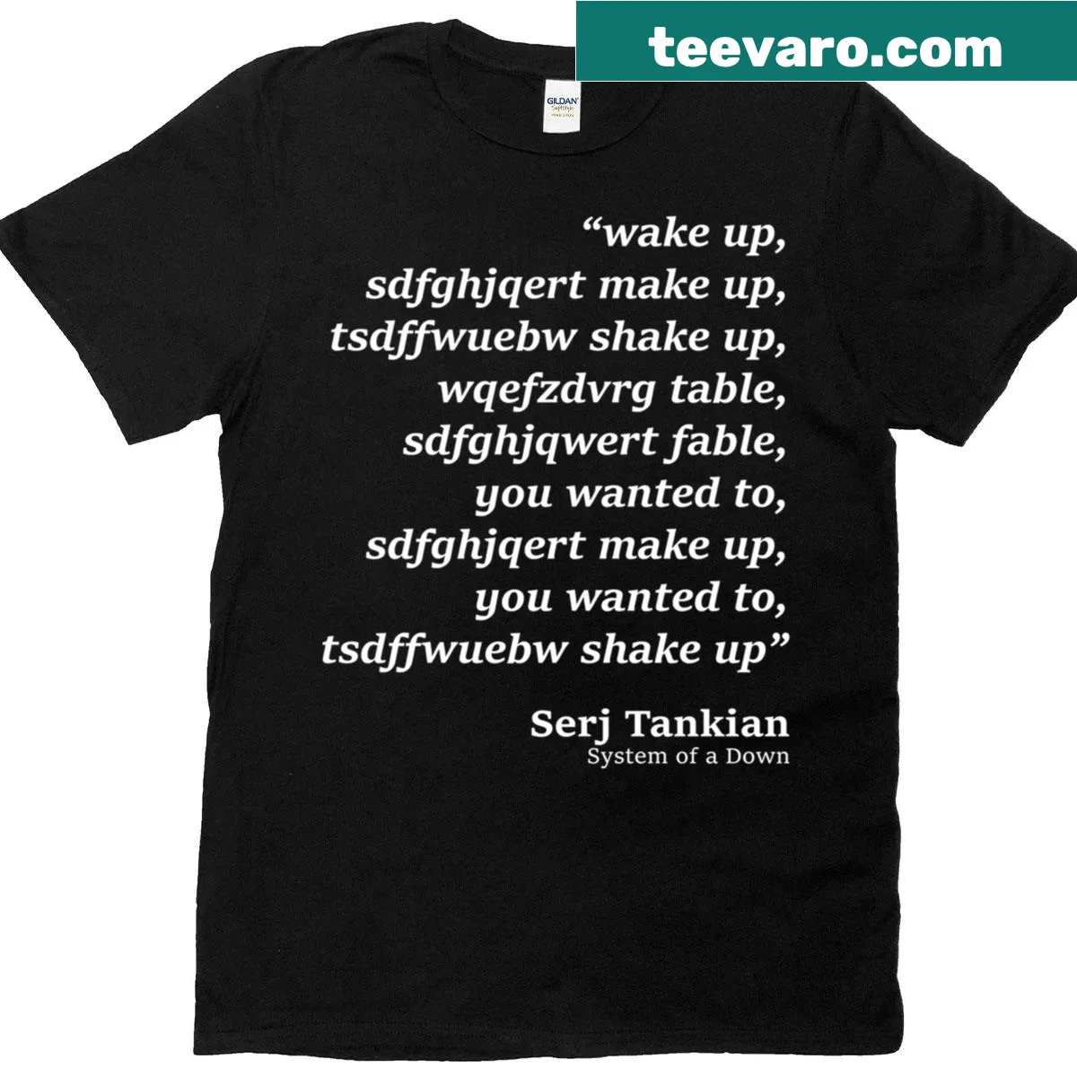 Parody t-shirt inspired by System Of A Down's Chop Suey — on a men's t-shirt