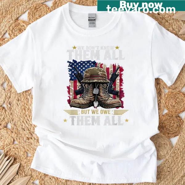 Patriotic typography design for Veterans Day on a T-shirt