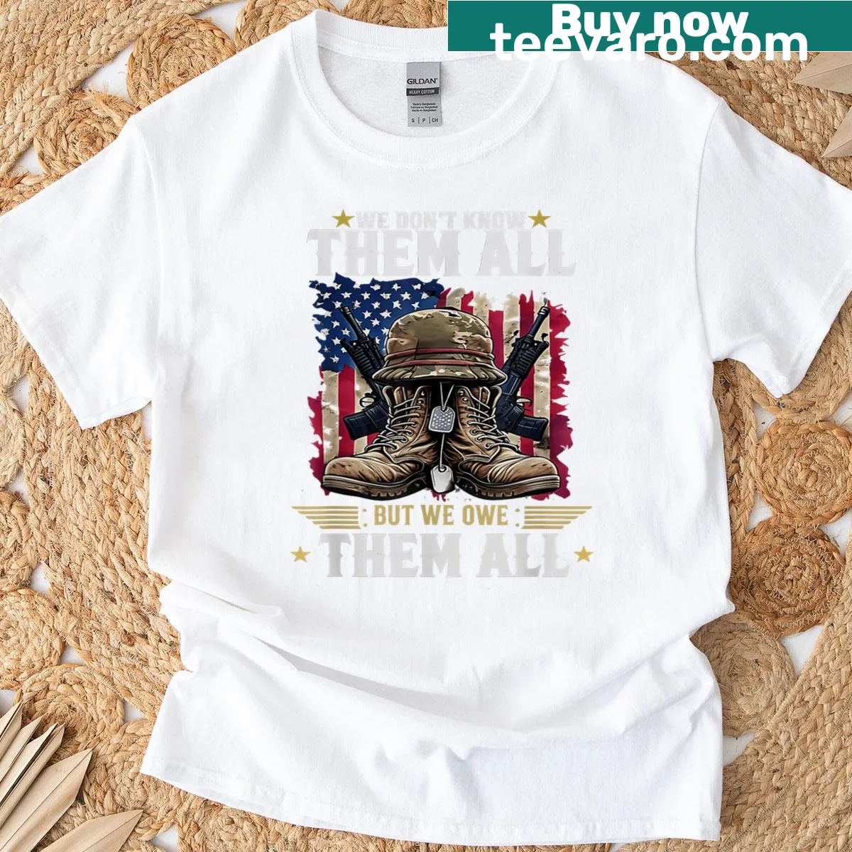 Patriotic typography design for Veterans Day on a T-shirt — on a men's t-shirt