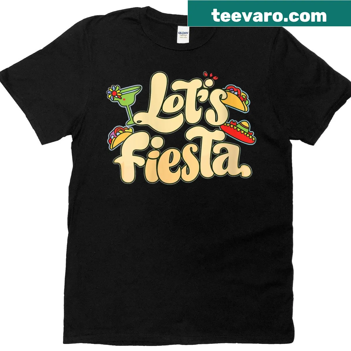 Festive Cinco de Mayo party design on a T-shirt — on a men's t-shirt
