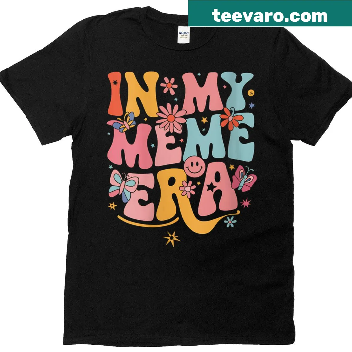 Retro meme-inspired butterfly graphic — on a men's t-shirt
