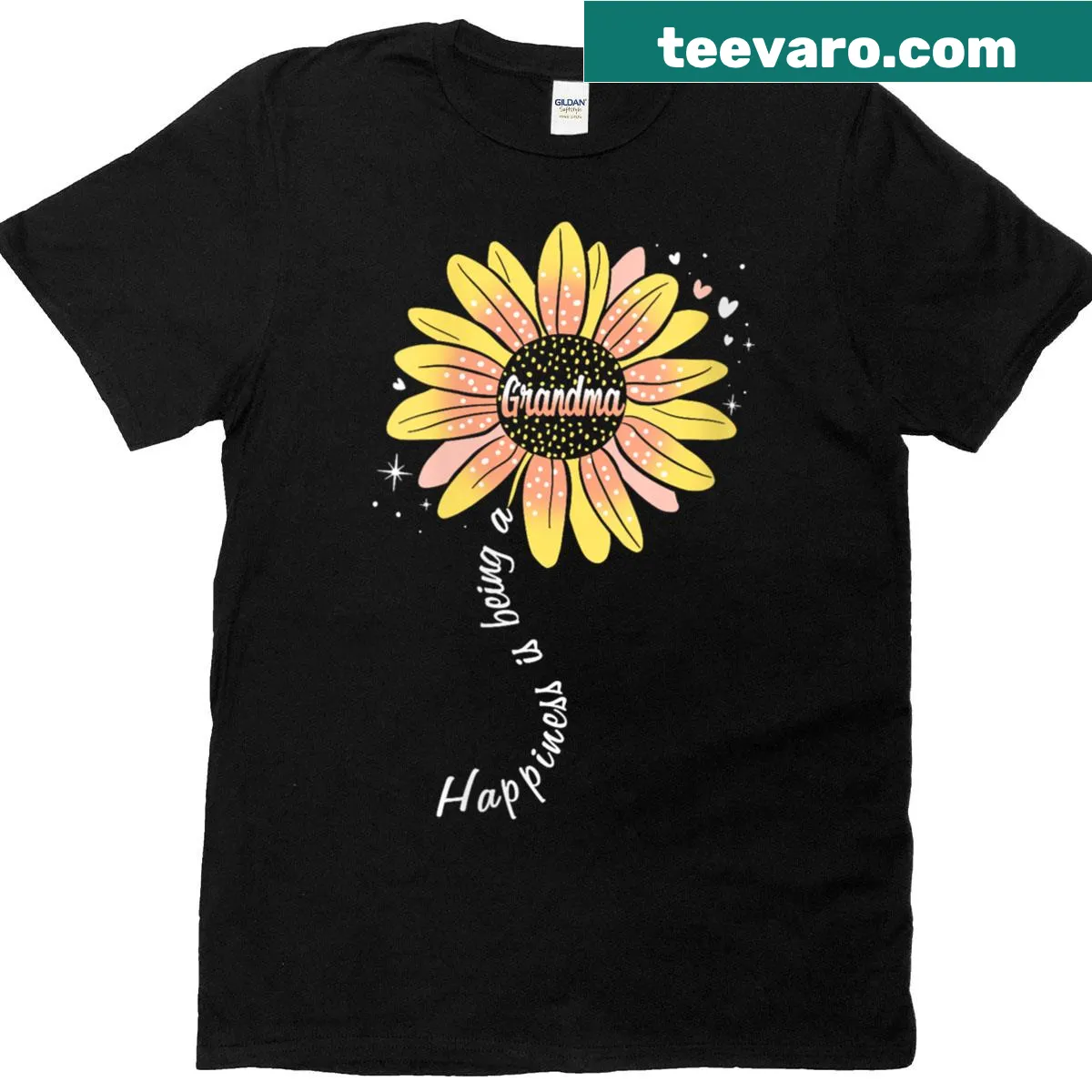 Cute T-shirt with sunflower design celebrating grandmothers — on a men's t-shirt