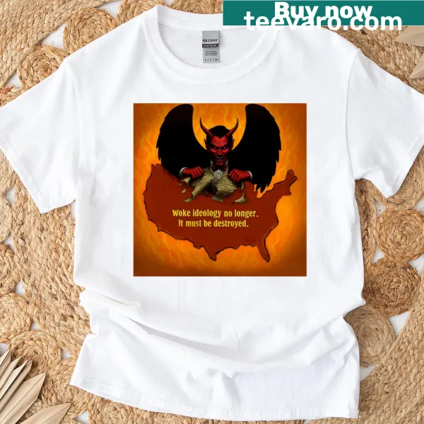 T-shirt with provocative political illustration and edgy phrase
