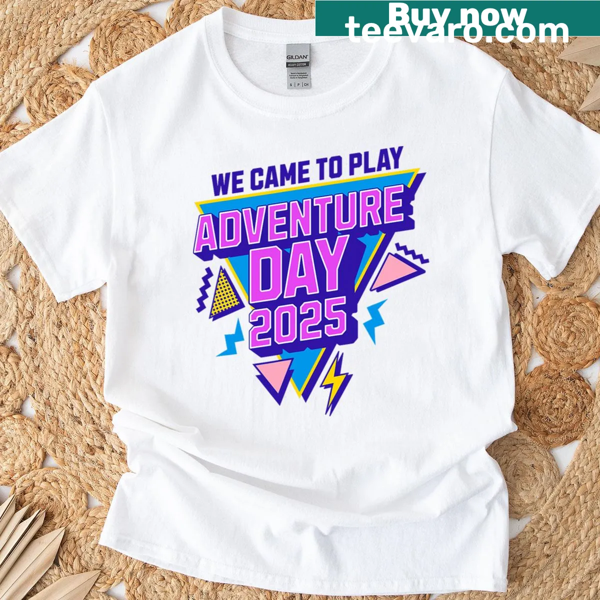 Whimsical adventure-themed T-shirt design for explorers and adventurers. — on a men's t-shirt