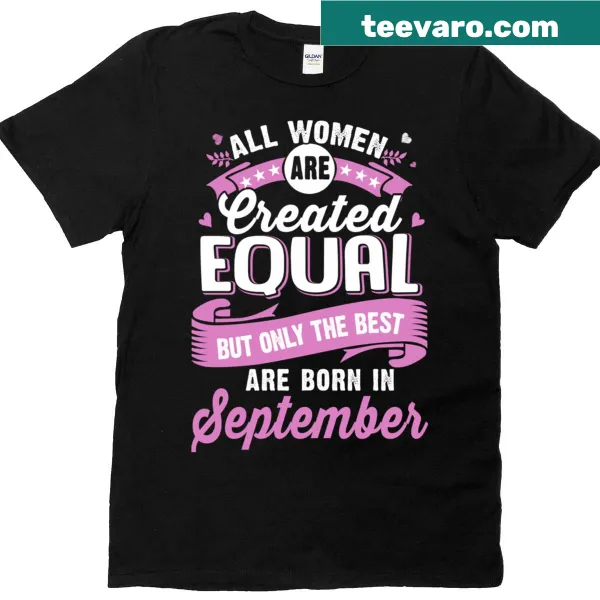 Oversized T-shirt celebrating September birthdays with trendy typography