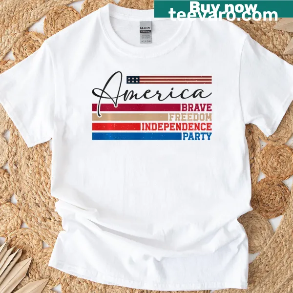 Patriotic T-shirt celebrating freedom and independence