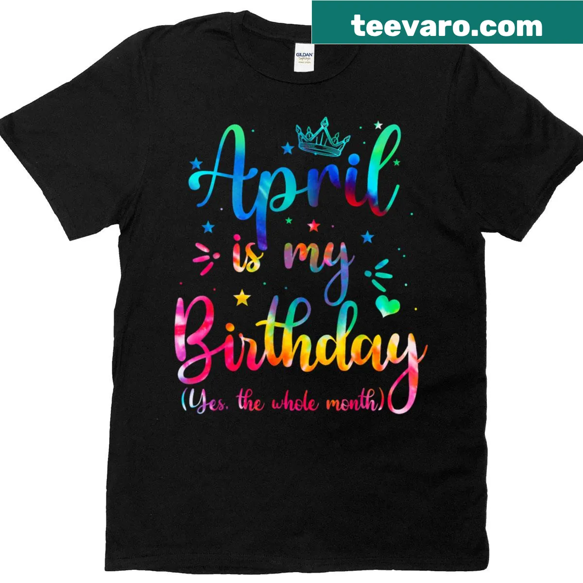 Funny birthday t-shirt declaring April as birthday month — on a men's t-shirt