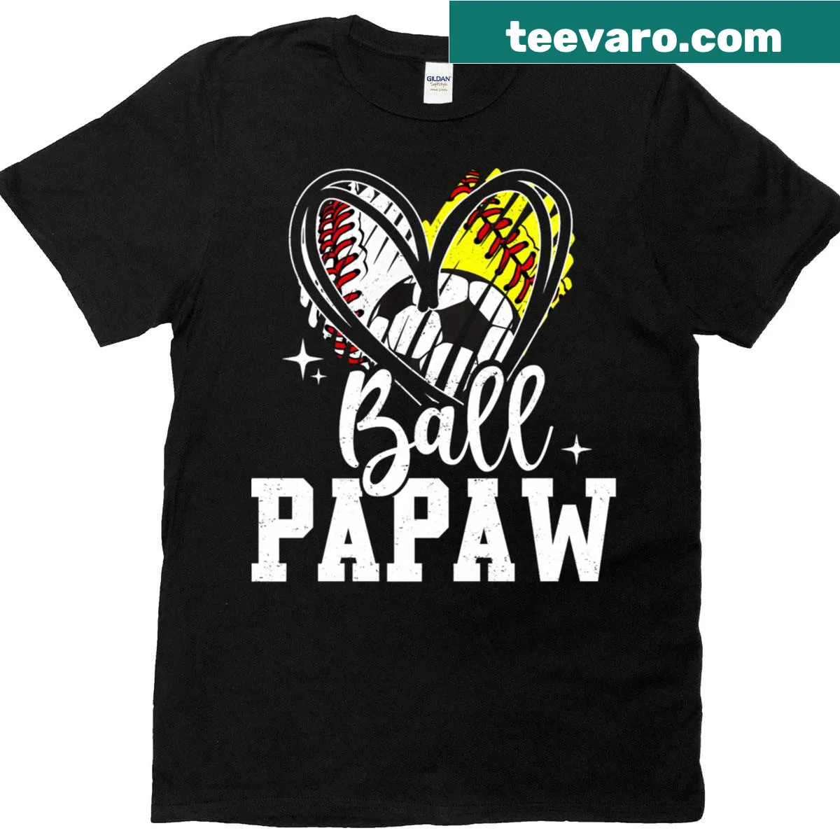 Graphic of baseball, softball, and soccer for a grandpa on a T-shirt — on a men's t-shirt