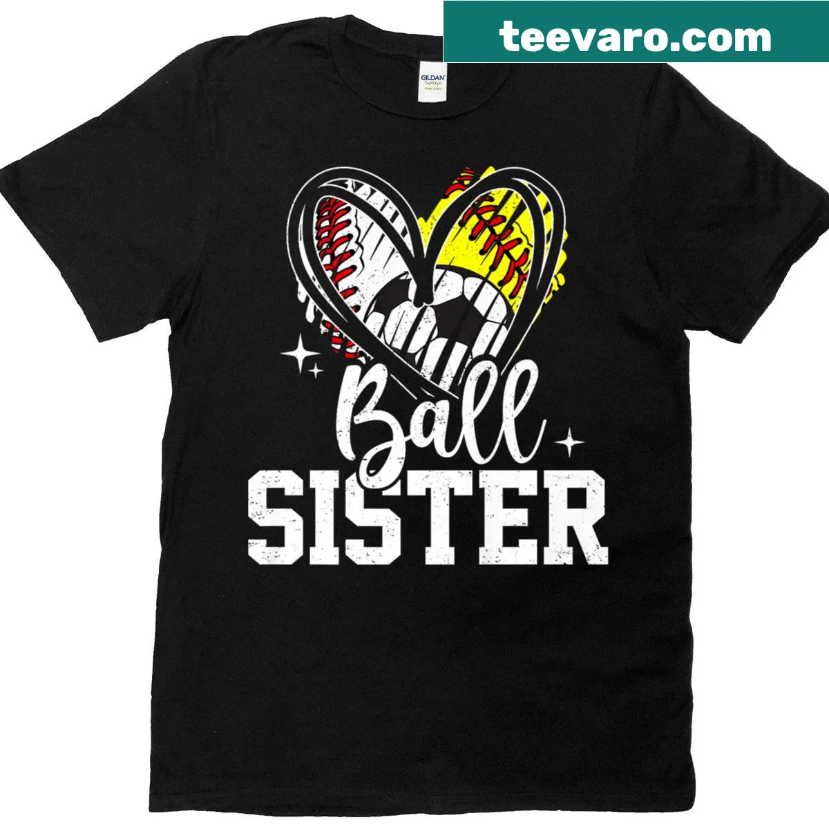 Premium T-shirt for sisters with baseball and soccer graphics — on a men's t-shirt