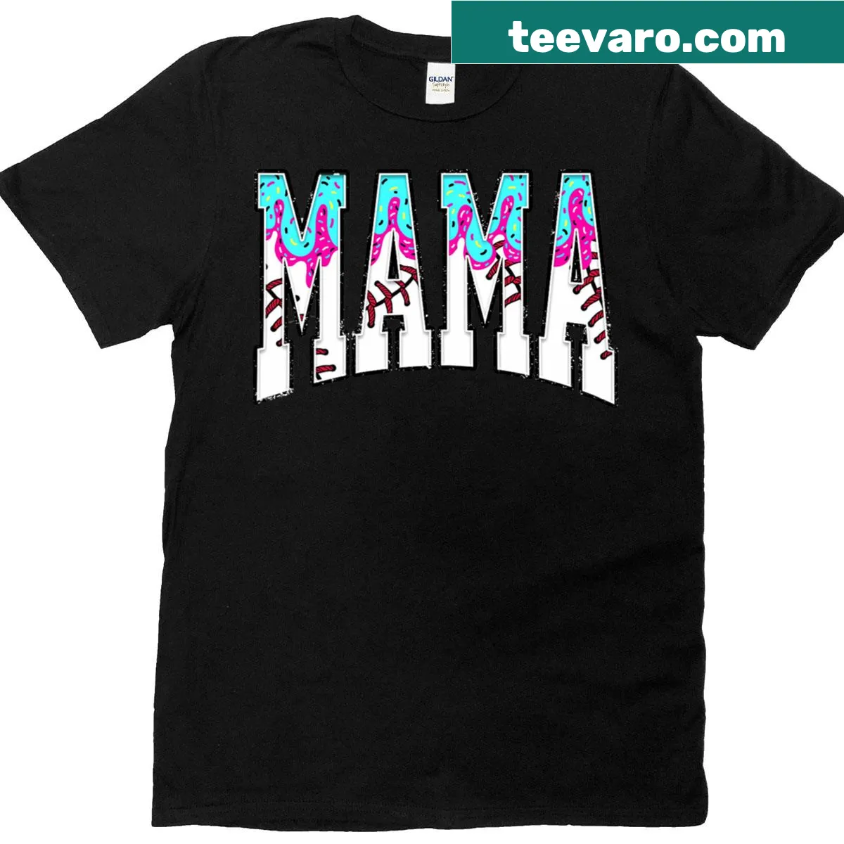 Game day Baseball Mama t-shirt with coquette bow and stylish text — on a men's t-shirt