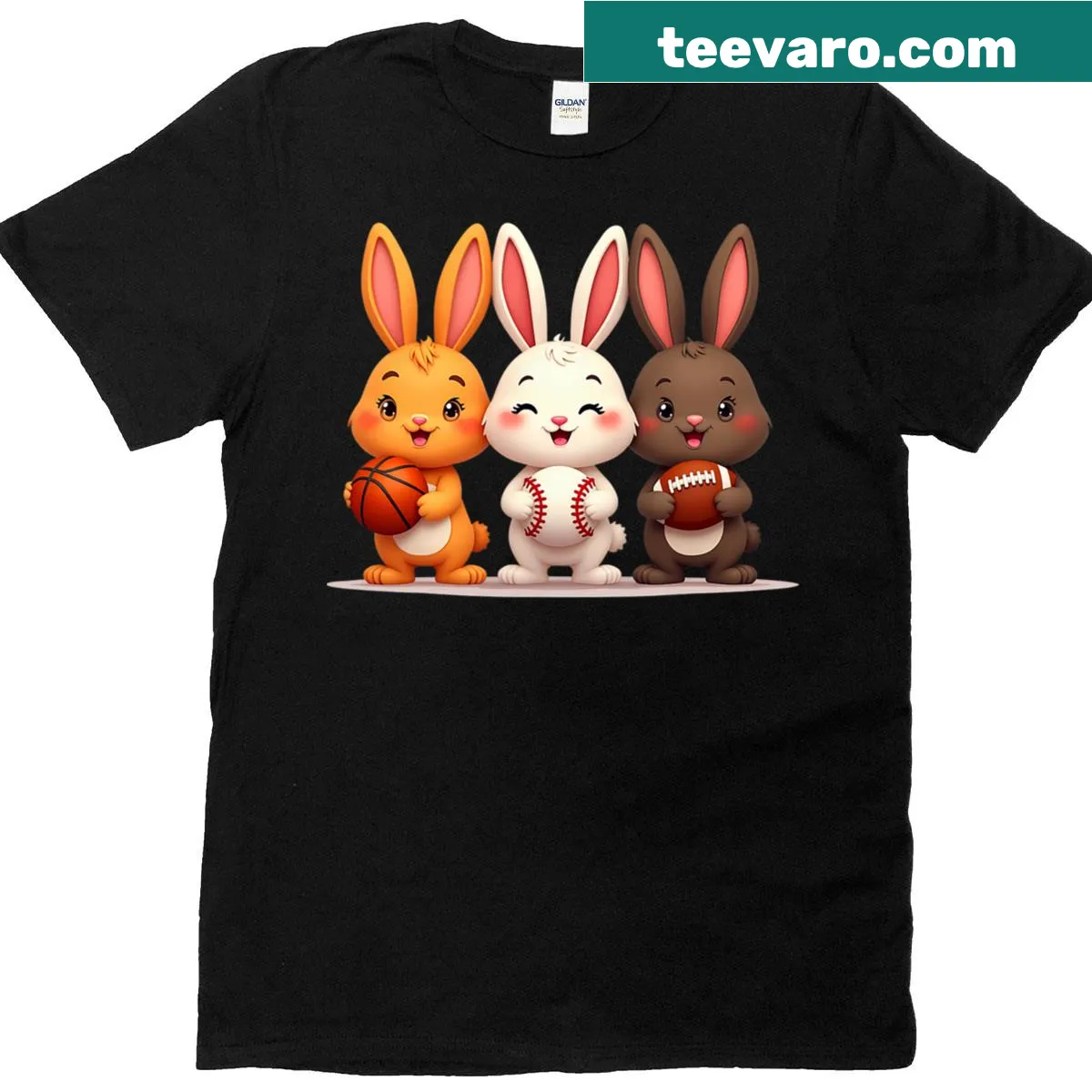 Cute Easter bunny sports T-shirt for kids — on a men's t-shirt