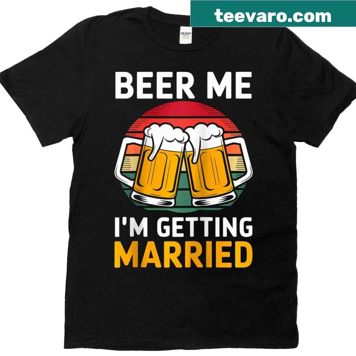 Funny wedding raglan tee with text 'Beer Me, I'm Getting Married' — on a men's t-shirt