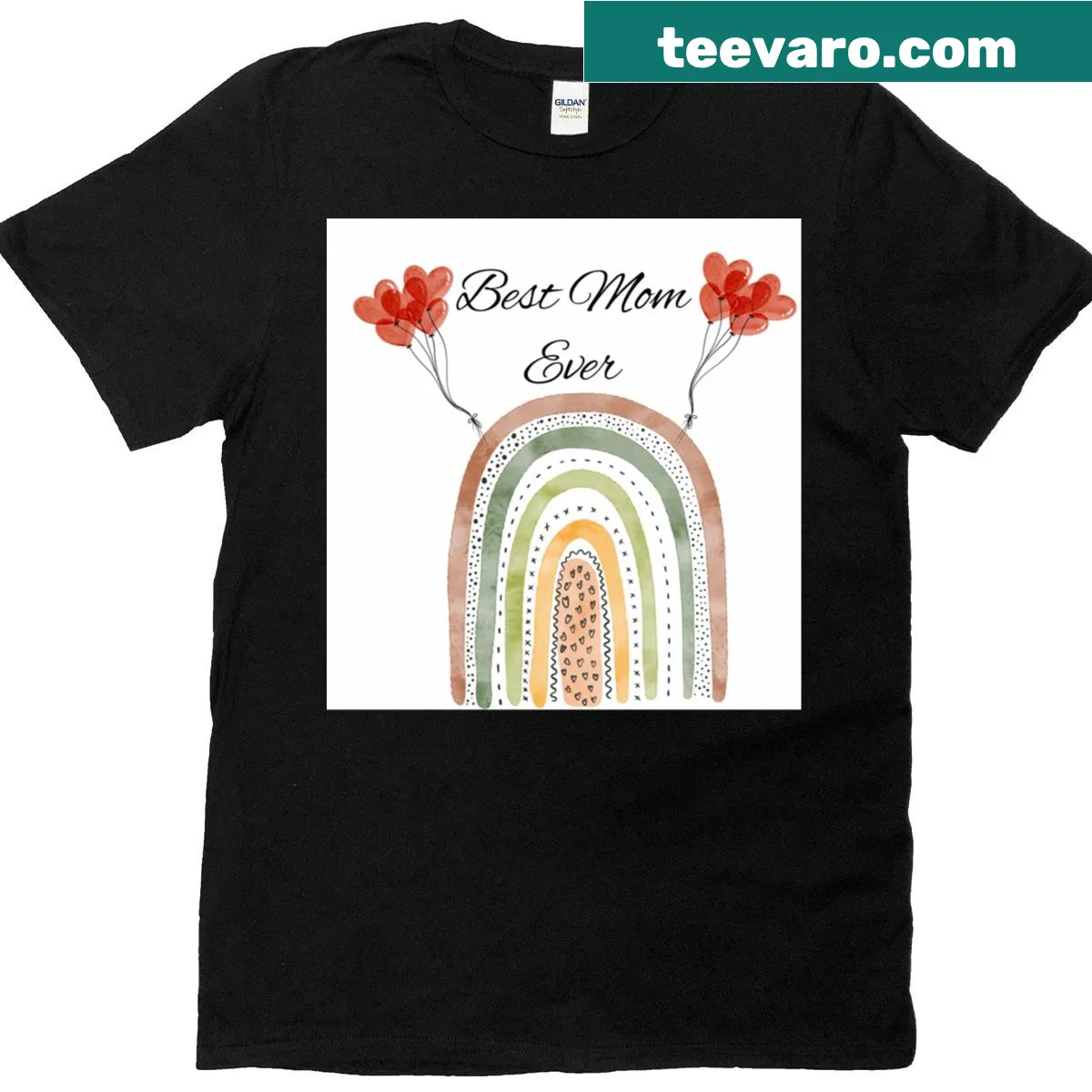 T-shirt saying Best Mom Ever in playful typography. — on a men's t-shirt