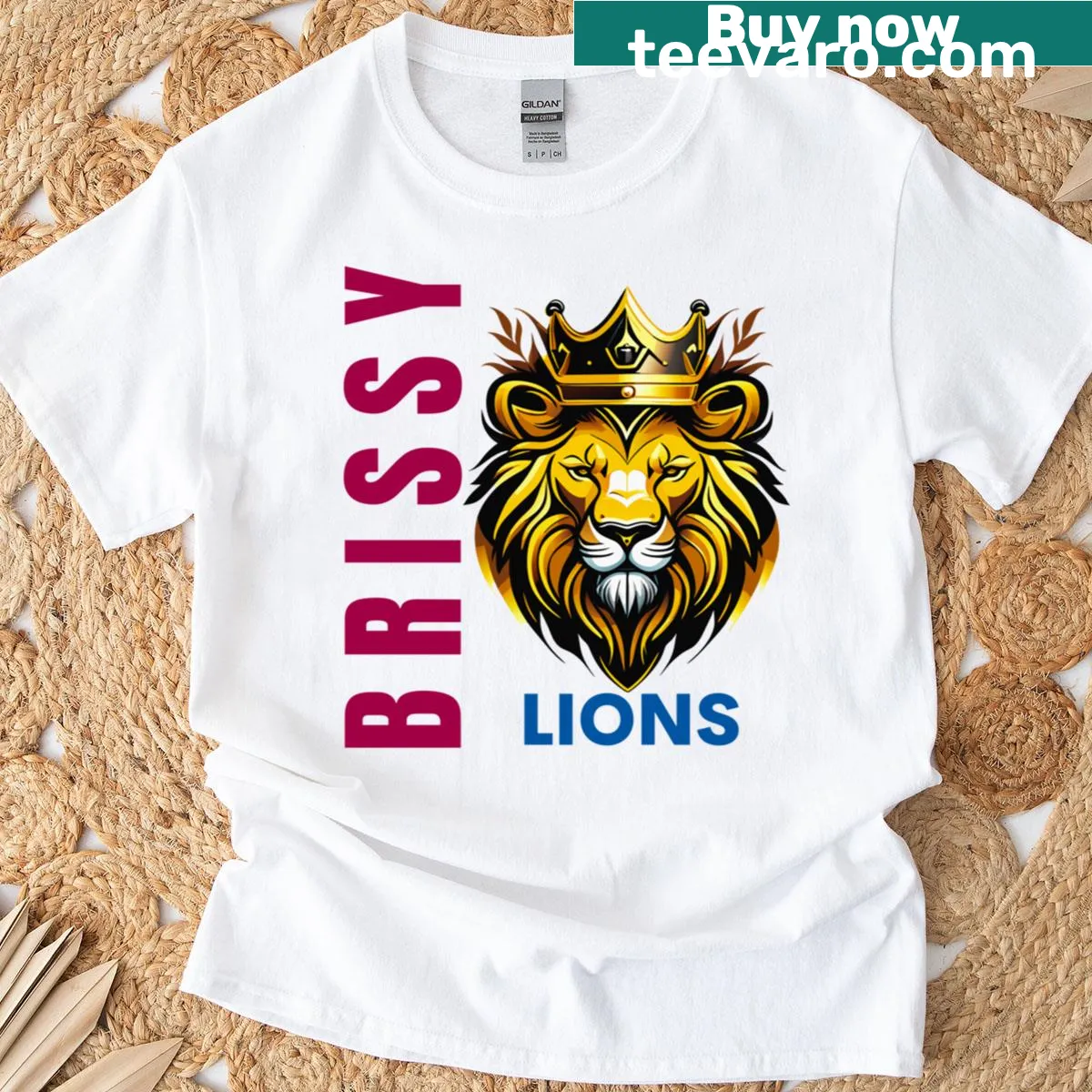 Brisbane-themed T-shirt representing iconic elements of the city — on a men's t-shirt