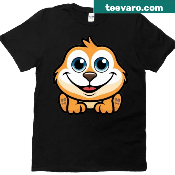 Cheerful otter illustration on an active T-shirt for kids
