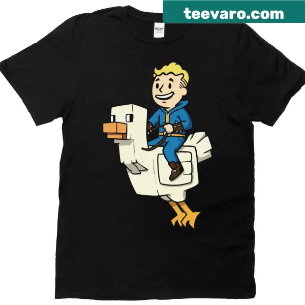 Oversized T-shirt featuring a playful chicken jockey graphic
