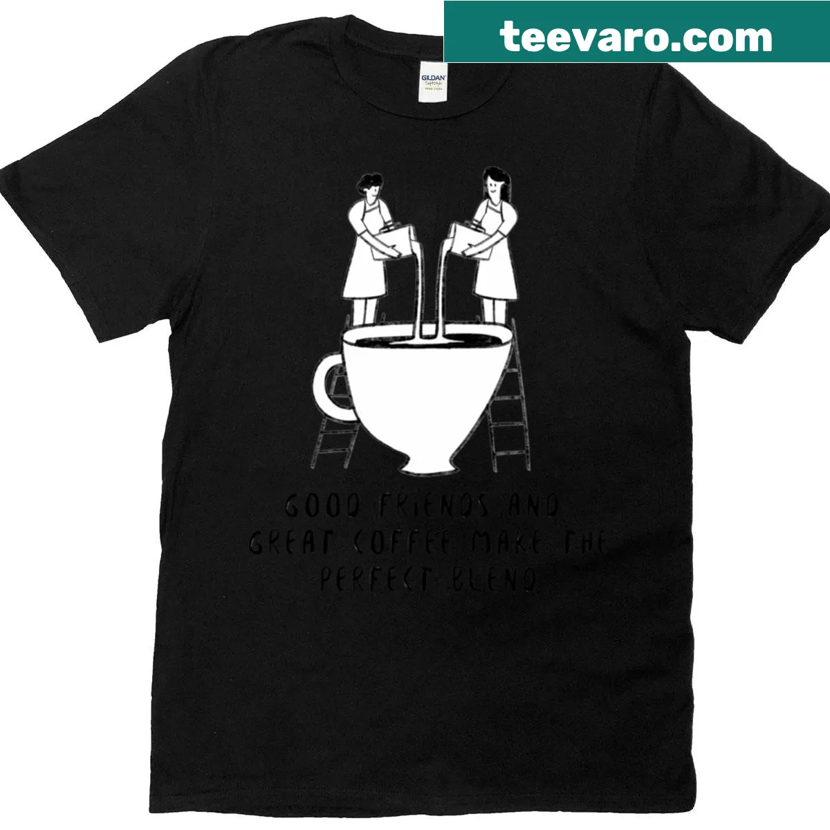 Coffee lovers t-shirt with a charming graphic celebrating coffee — on a men's t-shirt