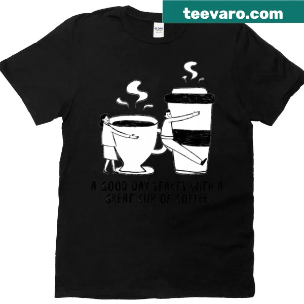 Oversized T-shirt for coffee lovers with playful typography