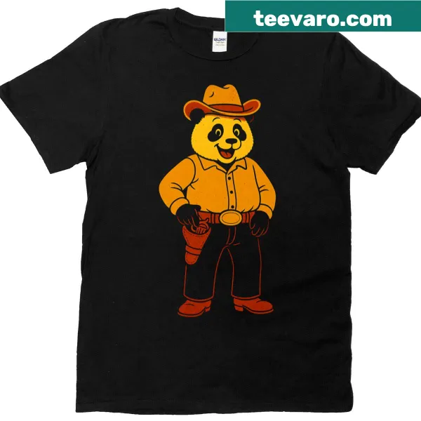 T-shirt featuring a cute cowboy panda illustration