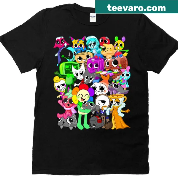 Dandy's World characters on birthday T-shirt for kids