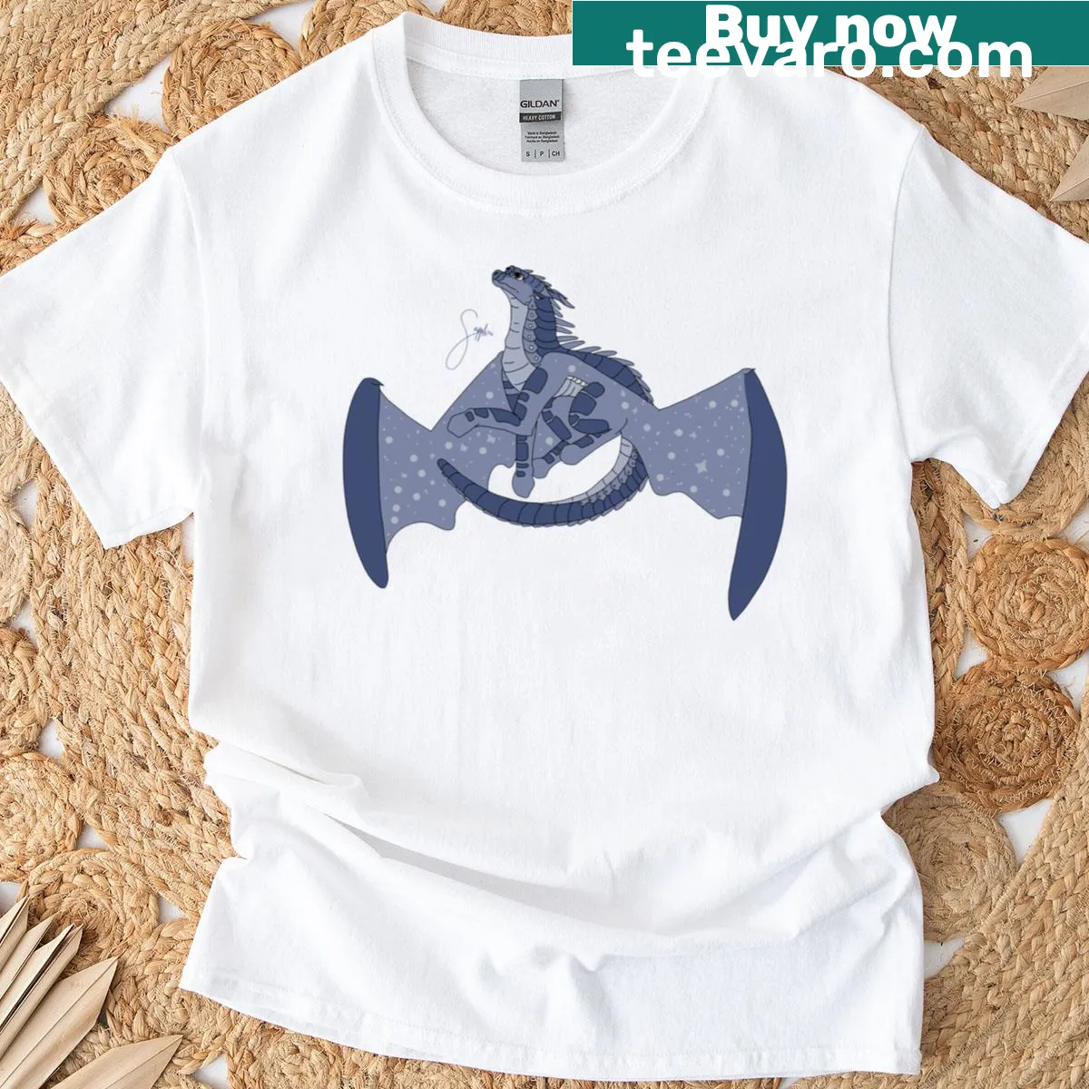 Darkstalker graphic on oversized T-shirt — on a men's t-shirt