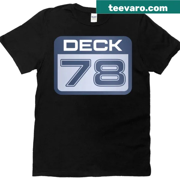 Deck 78 text graphic on a T-shirt