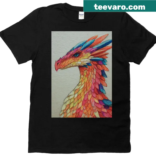 Illustrated gryphon design on a premium scoop T-shirt for fantasy fans.