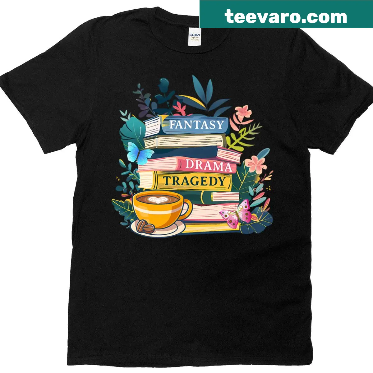 Subtle T-shirt design celebrating fantasy and drama literature — on a men's t-shirt