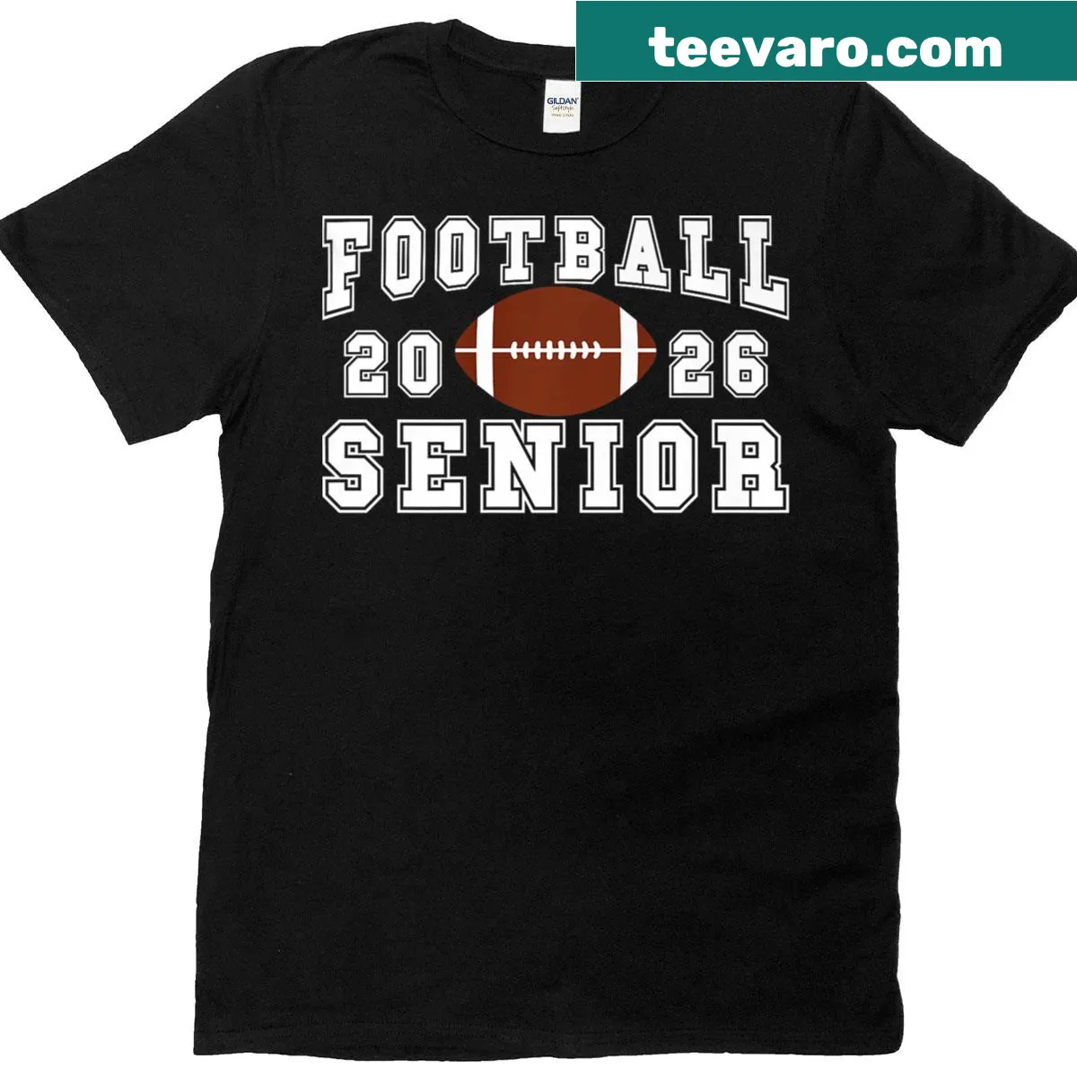 Premium T-shirt celebrating football senior graduation with 2026 text — on a men's t-shirt