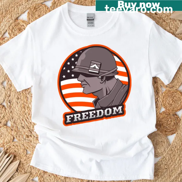 T-shirt with bold typography displaying the word 'Freedom'
