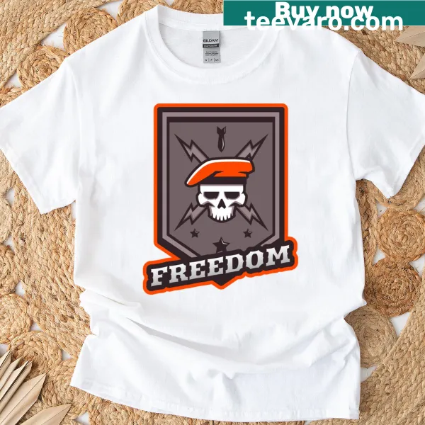 Patriotic Freedom USA T-shirt with bold typography