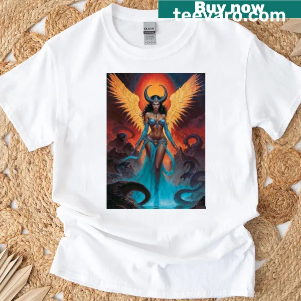 Illustration of Goddess Lilith on a T-shirt