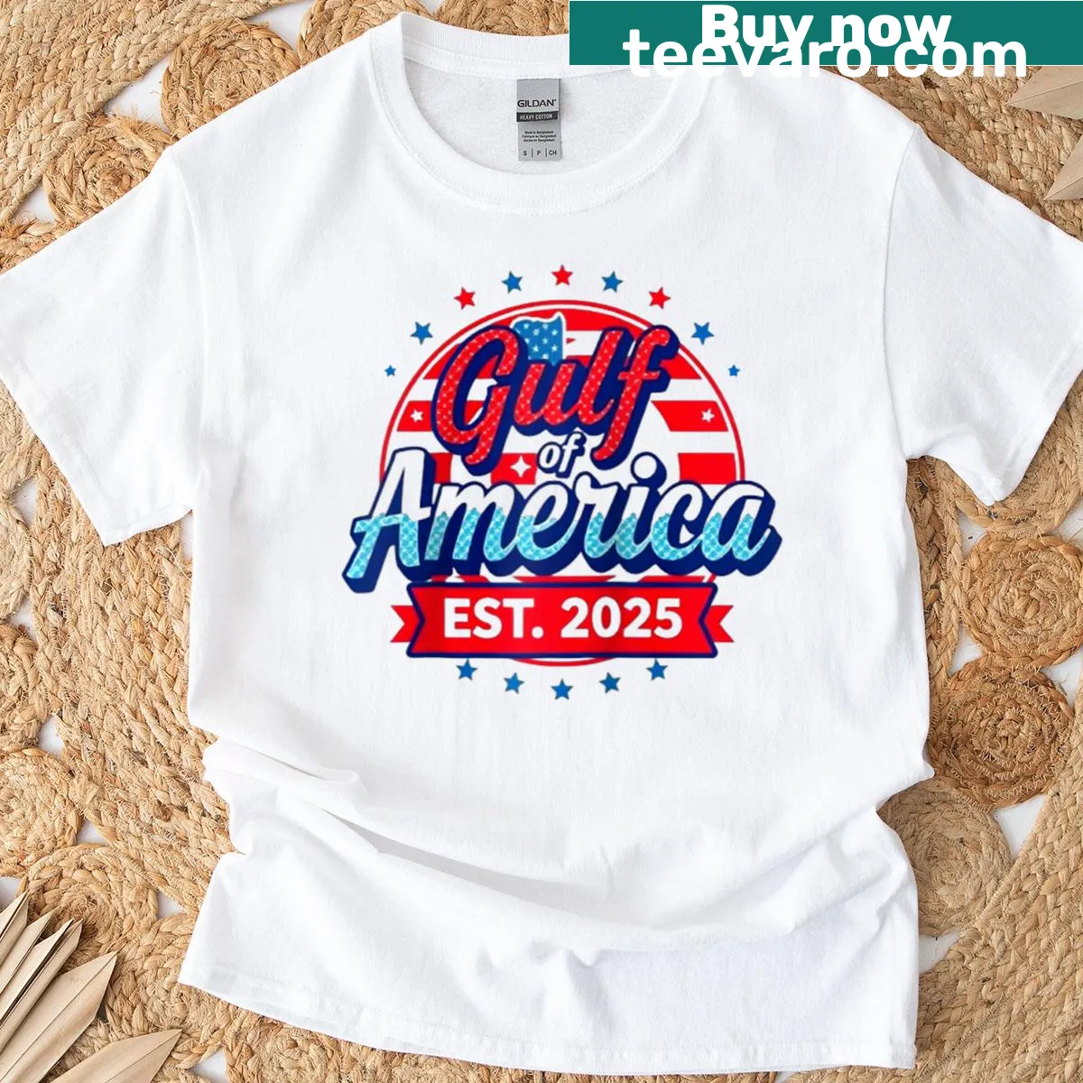 Retro baseball tee featuring a Gulf of USA design established in 2025. — on a men's t-shirt