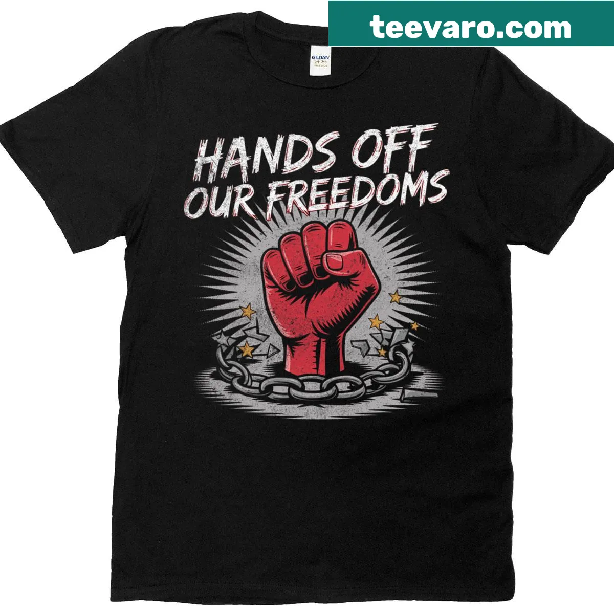 Anti-Trump T-shirt with a clear message about freedom — on a men's t-shirt