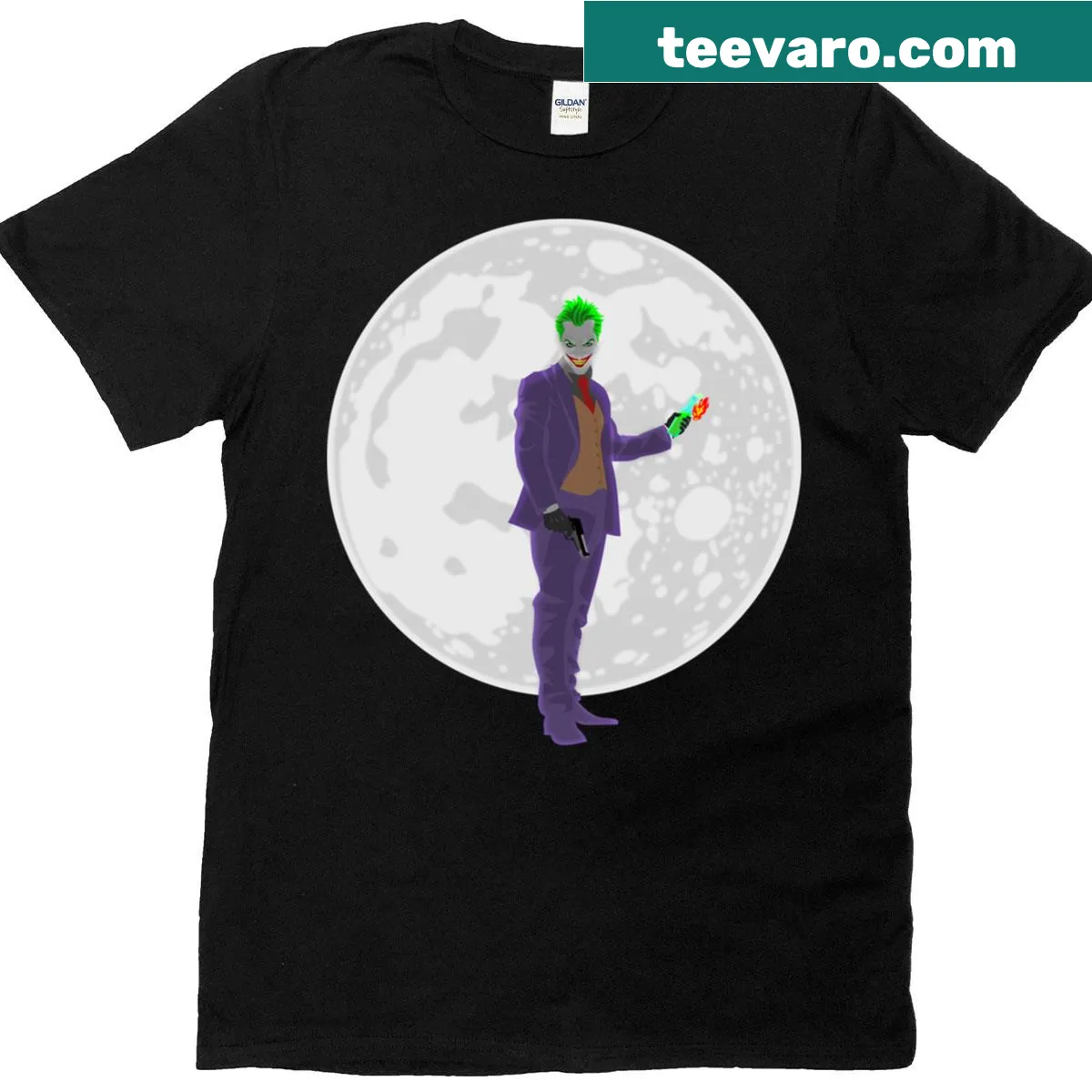T-shirt with an illustration of a heroic moon — on a men's t-shirt
