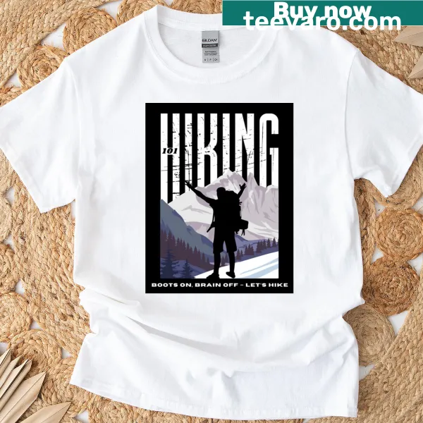 T-shirt with the phrase 'Hiking 101' in a bold design