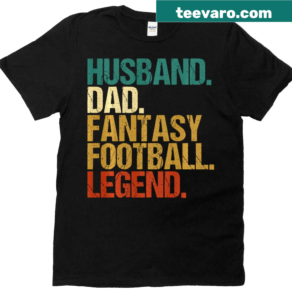 Fantasy football legend t-shirt for proud dads with bold typography — on a men's t-shirt