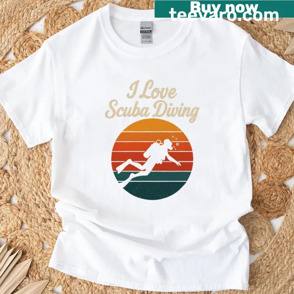 Funny T-shirt expressing love for retro-style diving